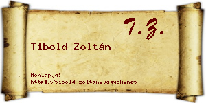 Tibold Zoltán névjegykártya