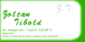 zoltan tibold business card